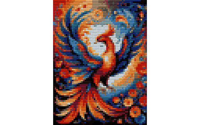 Phoenix free printable diamond art pattern