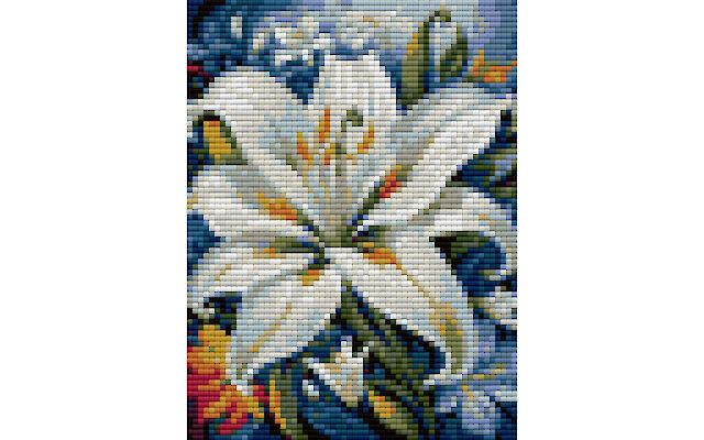 White Lily flower free diamond art pattern